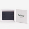 Navy/Classic Barbour Mens Chatton Leather Card Holder Boxed
