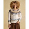 Cream Joules Womens Charlie Fair Isle Jumper On Model