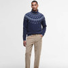 Navy Barbour Mens Hewton Roll Neck Jumper On Model