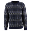 Inky Blue Barbour Mens Grangetown Fair Isle Crew Neck Sweater