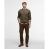 Olive Barbour Mens Kelson Crew Neck Sweater On Model