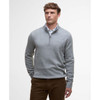 Grey Marl Barbour Mens Kelson Half Zip Knitted Sweater Front