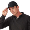 Black wash R.M. Williams Longhorn Twill Cap on model