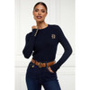 Ink Navy Holland Cooper Womens Princeton Crew Neck Knit Jumper On Model