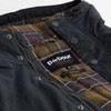 Navy Barbour Mens Bedale Wax Parka Lining