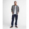 Grey Marl Barbour Mens Mosswood Tailored Checked Shirt Open