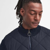 Navy Barbour Men's Newland Zip Through Knitted Jumper Collar
