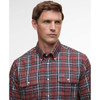 Fired Brick Barbour Mens Saldon Thermo Weave Regular Checked Shirt Chest