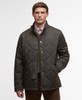 Dark Olive Barbour Mens Winter Shoveler Quilted Jacket Front