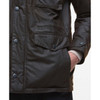 Dark Brown/Midnight Oak Barbour Mens Winter Sapper Wax Jacket Pocket