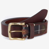 Brown Barbour Mens Tartan/Leather Belt