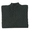 Albert and Maurice Mens Marcle Olive Green Cross Stitch Zip Neck Jumper