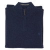 Albert and Maurice Mens Netherton Midnight Blue Lambswool Zip Neck Jumper
