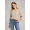 Taupe Holland Cooper Womens Kelly Crew Neck Knit Jumper On Model