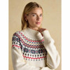 Cream Joules Womens Alba Fair Isle Jumper Detail