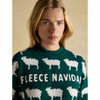 Green Joules Womens Fleece Navidad Christmas Jumper On Model Detail