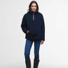 Navy Barbour Womens Bamburgh Fleece Jumper On Model