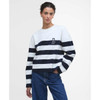 Cloud/Navy Stripe Barbour Womens Faye Sweatshirt Front