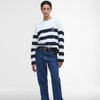 Cloud/Navy Stripe Barbour Womens Faye Sweatshirt On Model