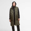 Olive/Ancient Tartan Barbour Womens Bernice Puffer Gilet front