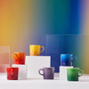 Le Creuset Stoneware Set of 6 Rainbow Mugs Lifestyle