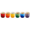 Le Creuset Stoneware Set of 6 Rainbow Cappuccino Mugs Detail