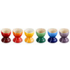 Le Creuset Stoneware Set of 6 Rainbow Egg Cups Angled View