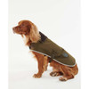 Olive Barbour Waterproof Dog Coat on dog side