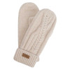 Eggshell Barbour Womens Elsdon Knitted Mittens