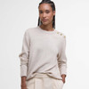 Oat Barbour Womens Eleanor Knitted Jumper on model front