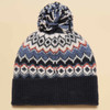 Navy Joules Womens Kara Fairisle Bobble Hat