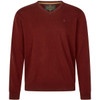 Merlot Seeland Mens Pine V-Neck Merino Pullover