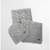 Mid Grey Barbour Mens Jesmond Beanie and Scarf