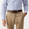 Chocolate R.M. Williams Mens Drover Belt On Model