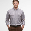 Fired Brick Barbour Mens Fenn Regular Thermo Weave Gingham Shirt front