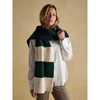 Green/Blue Joules Womens Popley Stripe Scarf On Model
