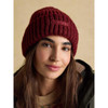 Berry Red Joules Womens Rosa Beanie Hat On model