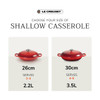 Le Creuset Shallow 30cm Casserole Juniper Size guide