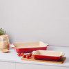Le Creuset Stoneware Set of 2 Rectangular Dishes 25cm and 32cm