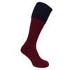 Burgundy/Navy Hoggs Of Fife Mens 1901 Contrast Turnover Top Stocking
