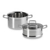 Le Creuset 3-ply Stainless Steel 20cm Casserole with Steamer Set Split Out
