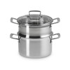 Le Creuset 3-ply Stainless Steel 20cm Casserole with Steamer Set Angle View