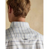 White/Blue Check  Joules Mens Oxford Check Shirt Back Neck