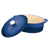 Denby Cobalt Blue 28cm Cast Iron Oval Casserole Dish Open