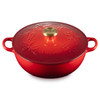 Cerise Le Creuset Classic Cast Iron Holly Soup Pot 26cm