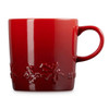 Cerise Le Creuset Stoneware Holly Mug 350ml Side View