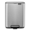 Matt Steel Fingerprint Proof Brabantia Bo Pedal Bin 7 Litre