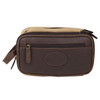 Teales Khaki Canvas and Leather Wash Bag