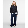 Dark Navy Barbour Womens Sara Half Zip Sweatshirt On Model
