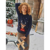 Navy Joules Womens Noelle Reindeer Christmas Jumper Lifestyle